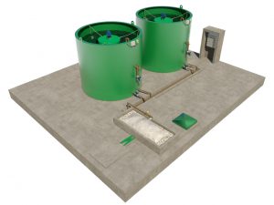Ilustração ETE Aeróbia com 2 Reatores